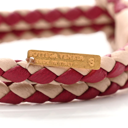 Bottega Veneta Nappa Intrecciato Two Tone Bracelet Bordeaux Beige 4 of 4
