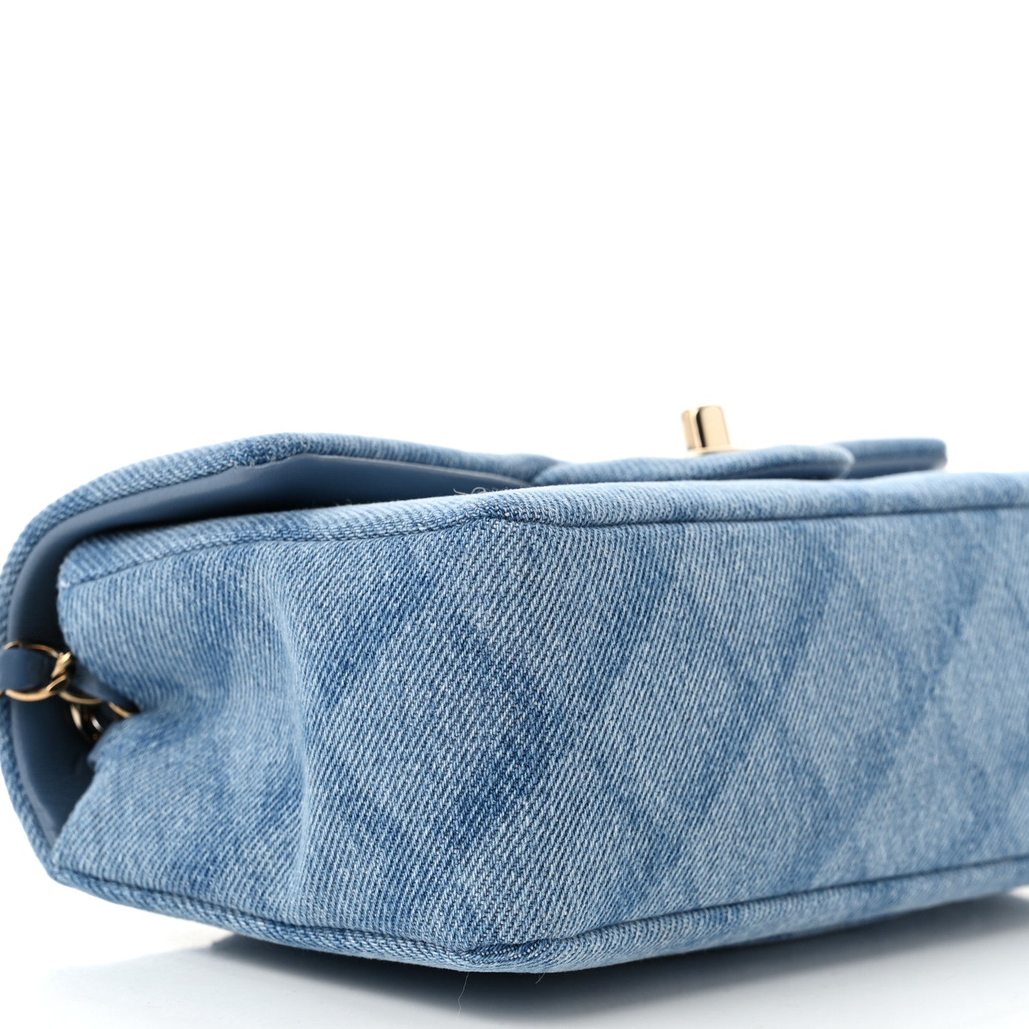 Chanel Printed Denim Quilted Mini Rectangular Flap Light Blue 9 of 11