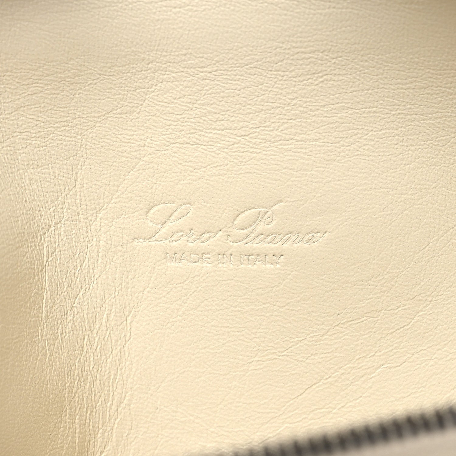 Loro Piana Grained Calfskin L19 Extra Pocket Pouch Whisper White 5 of 7