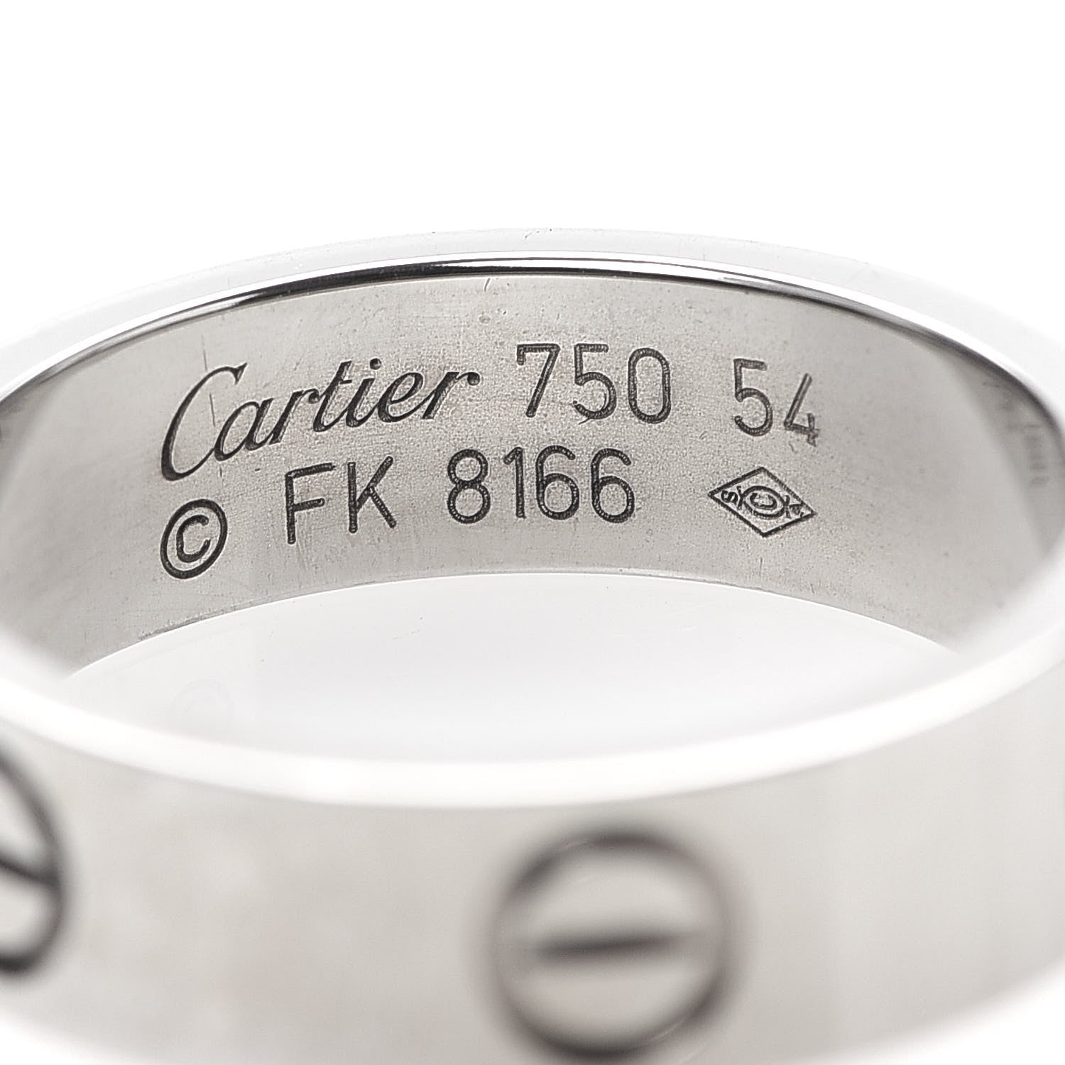 Cartier 18K White Gold 5.5mm LOVE Ring 54 6.75 4 of 4