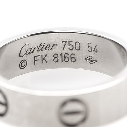 Cartier 18K White Gold 5.5mm LOVE Ring 54 6.75 4 of 4