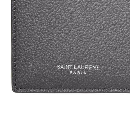 Saint Laurent Grained Calfskin 5 Fragments Zip Pouch Card Holder Fog 8 of 11