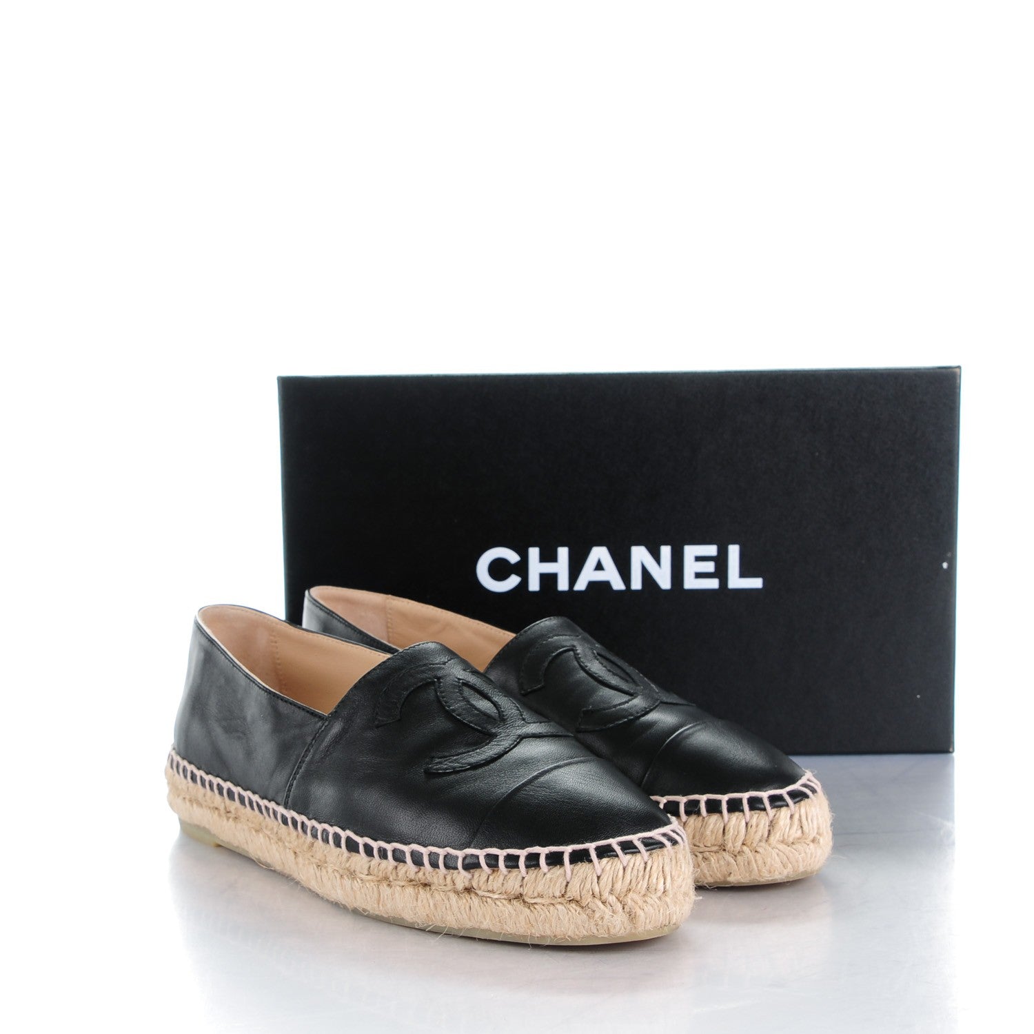 Chanel Lambskin CC Espadrilles 36 Black 10 of 10