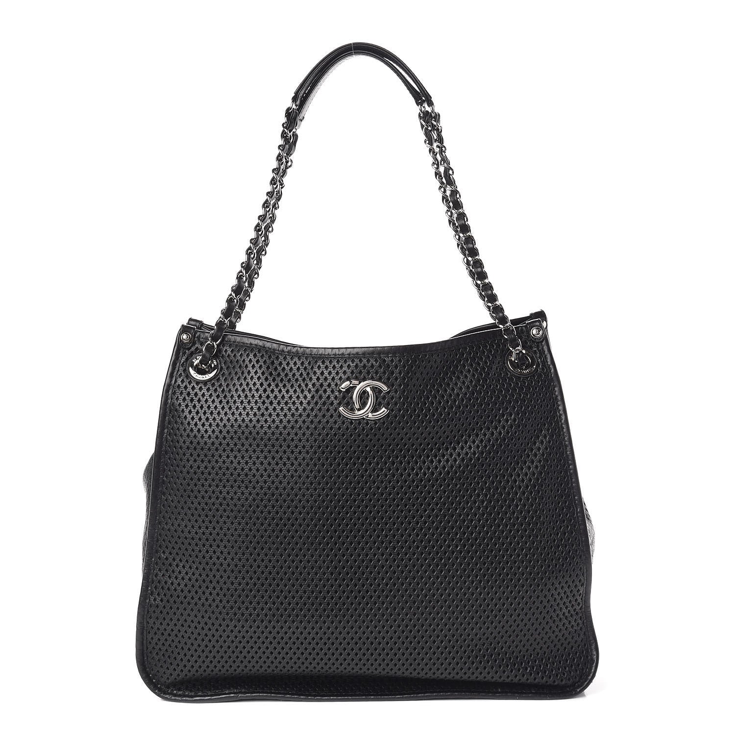 Chanel Calfskin Perforated Up In The Air Tote Black 1 of 14