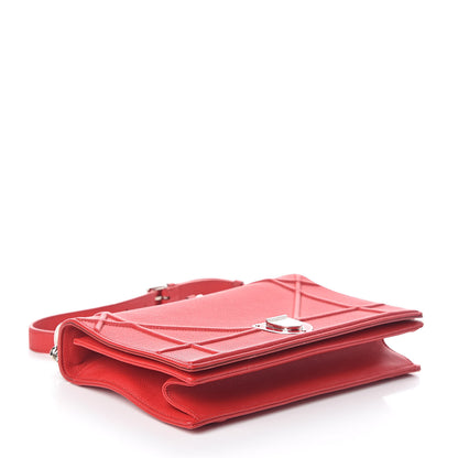 Christian Dior Grained Calfskin Medium Diorama Flap Bag Red 4 of 9