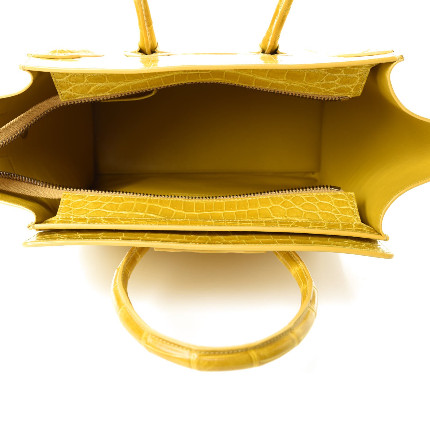 Celine Crocodile Micro Luggage Yellow 5 of 12
