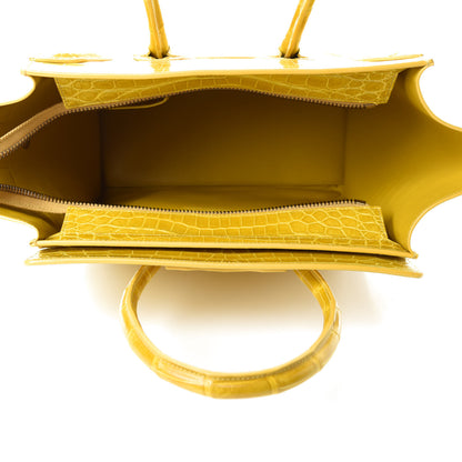 Celine Crocodile Micro Luggage Yellow 5 of 12