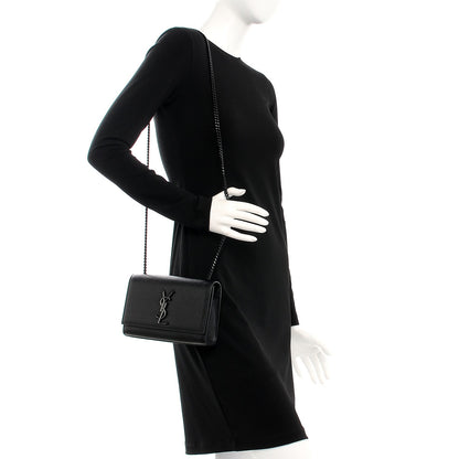 Saint Laurent Grain De Poudre Small Monogram Kate Satchel Black 2 of 7