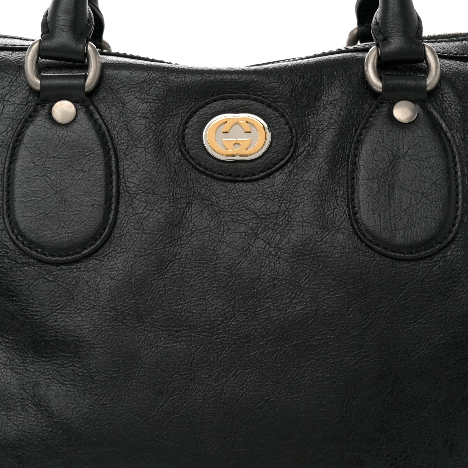 Gucci Fluffy Calfskin Morpheus Weekender Duffle Black 8 of 10