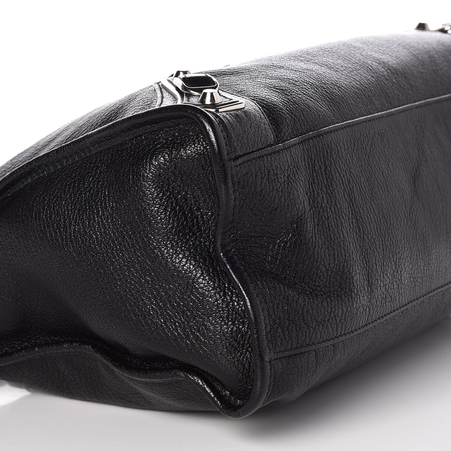 Chevre Silver Metallic Edge Hardware City Black