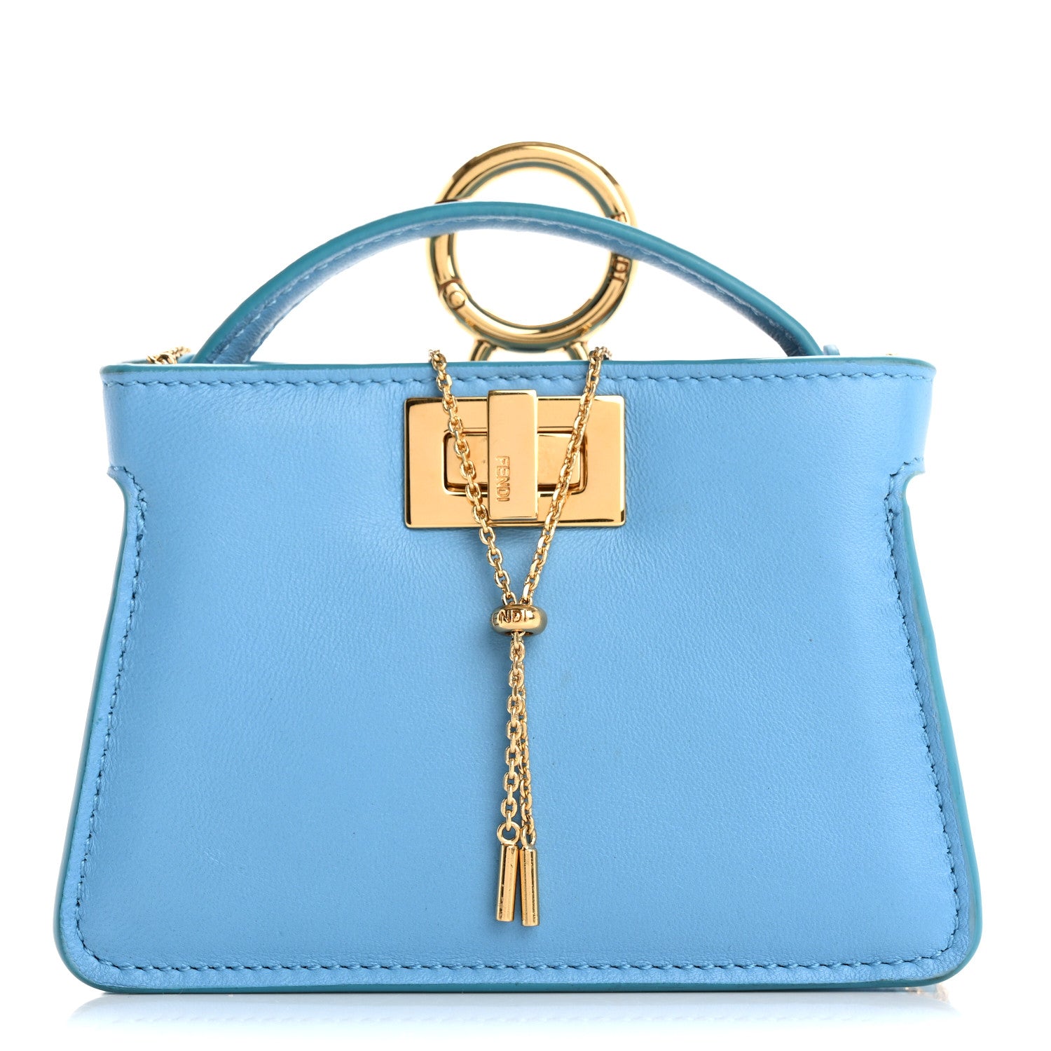 Fendi Nappa Sigma Pico Peekaboo Charm Cyber Blue 1 of 13