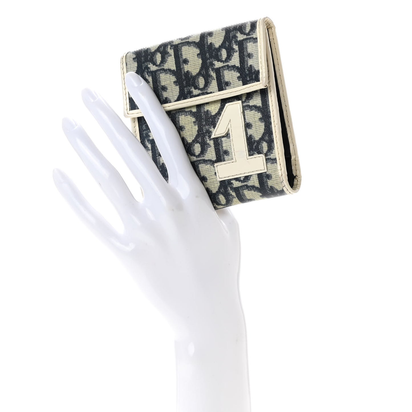 Monogram Compact Wallet White