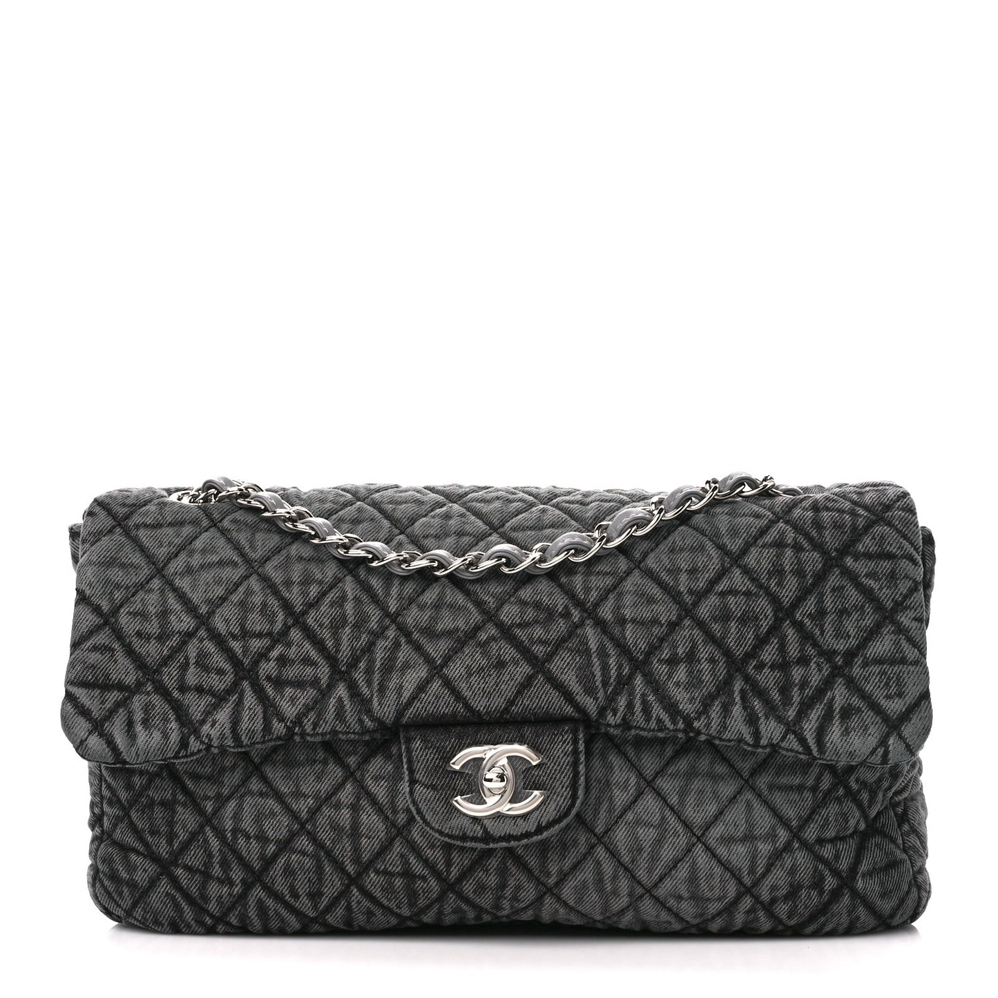 Denim Quilted Denimpression Flap Grey Black