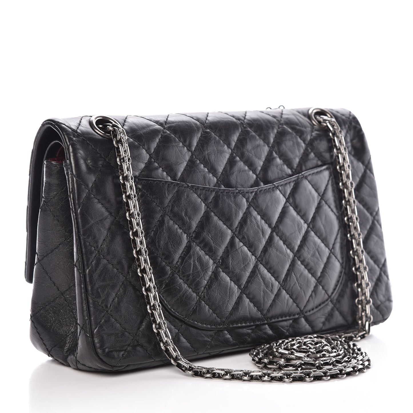 Aged Calfskin Quilted 2.55 Reissue 225 Flap Black
