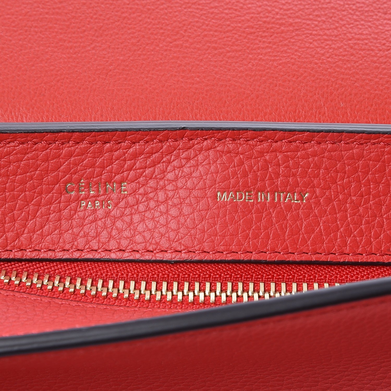 Celine Drummed Calfskin Suede Medium Trapeze Coquelicot 5 of 6