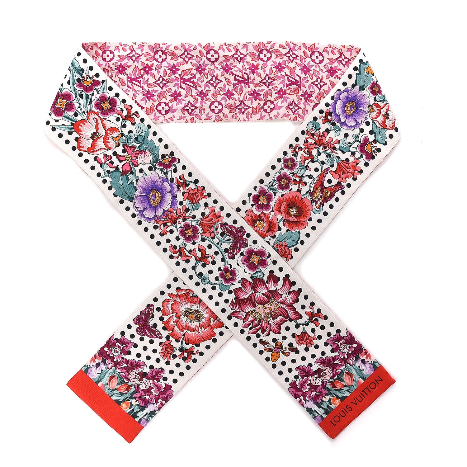 Louis Vuitton Silk Louis In The Garden Bandeau Fuchsia 1 of 5