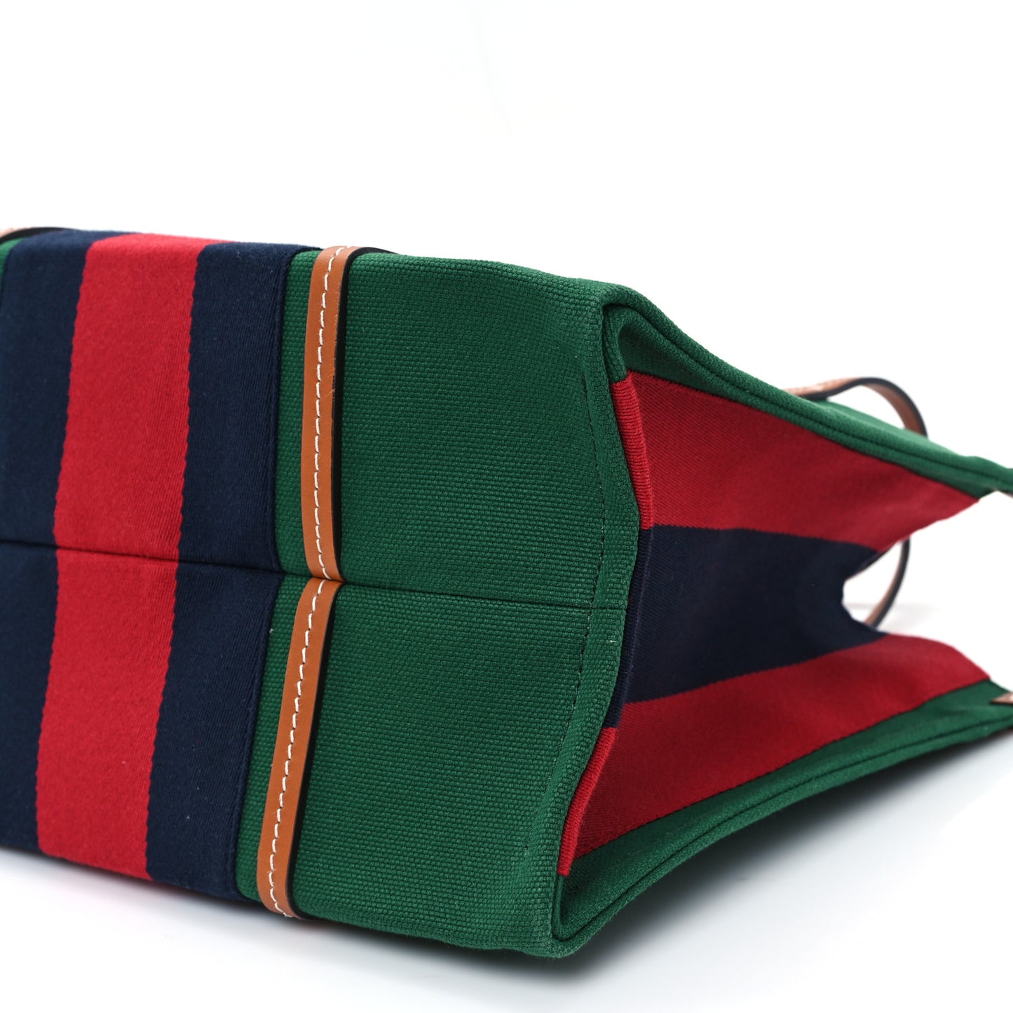 Canvas Calfskin Web Small Interlocking G Tote Bag Green Red