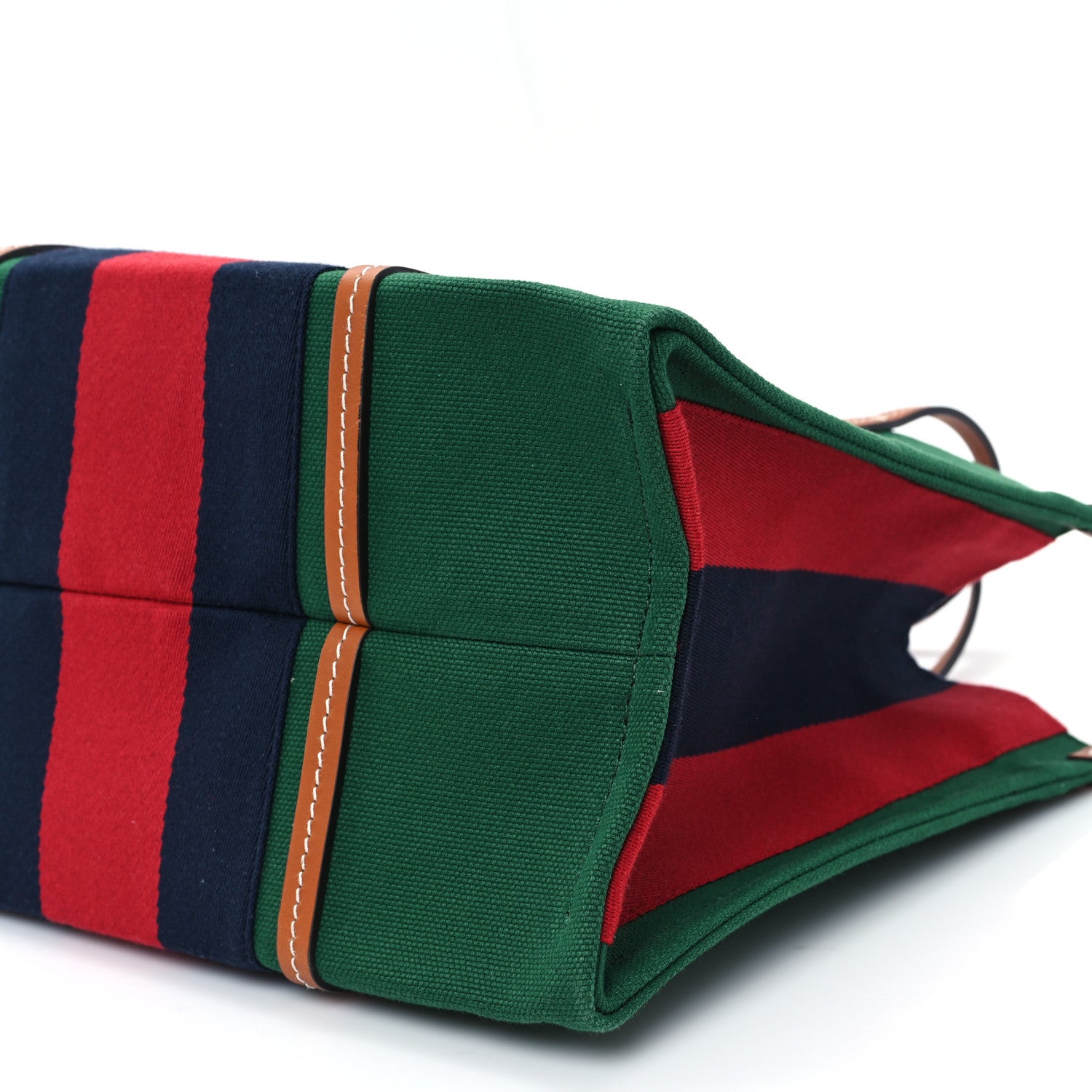 Gucci Canvas Calfskin Web Small Interlocking G Tote Bag Green Red 9 of 9