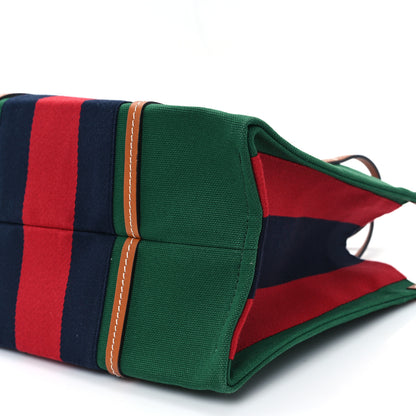 Gucci Canvas Calfskin Web Small Interlocking G Tote Bag Green Red 9 of 9