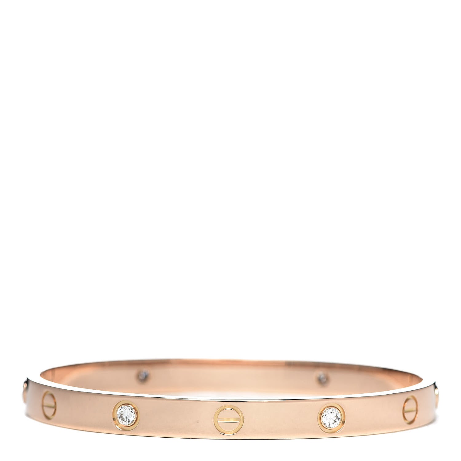 Cartier 18K Pink Gold 4 Diamond LOVE Bracelet 18 1 of 8