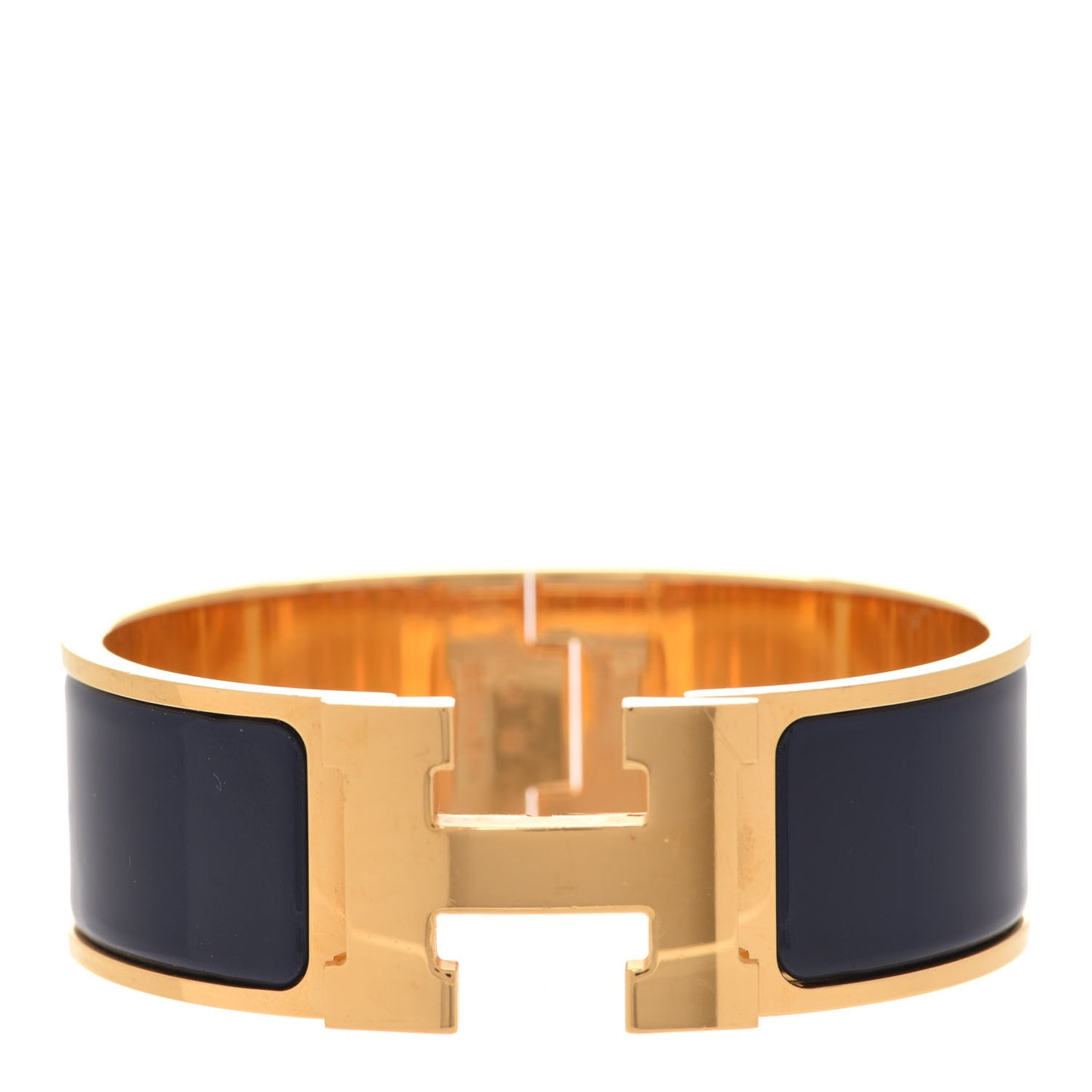 Enamel Wide Clic Clac H Bracelet PM Bleu Indigo