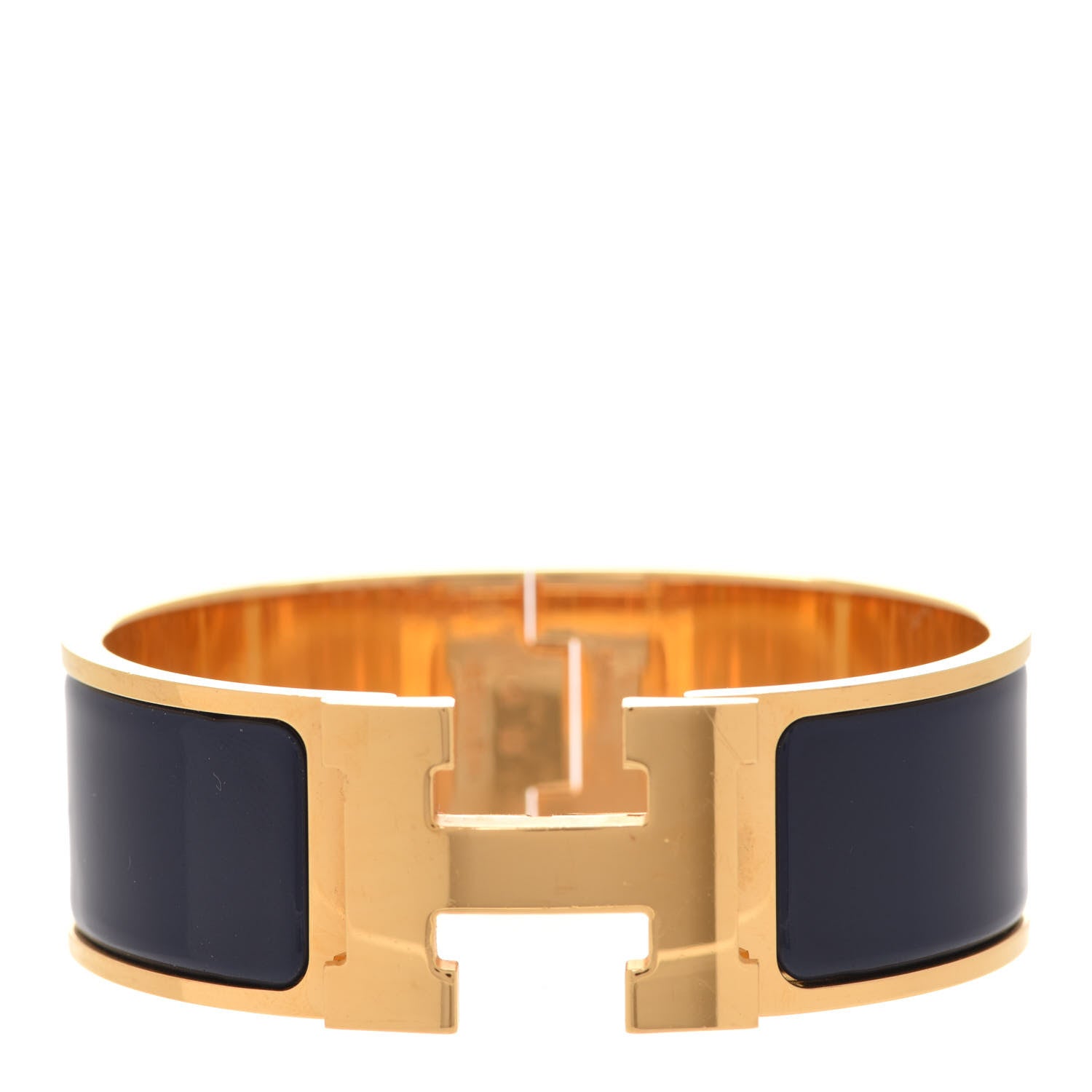 Hermes Enamel Wide Clic Clac H Bracelet PM Bleu Indigo 1 of 8