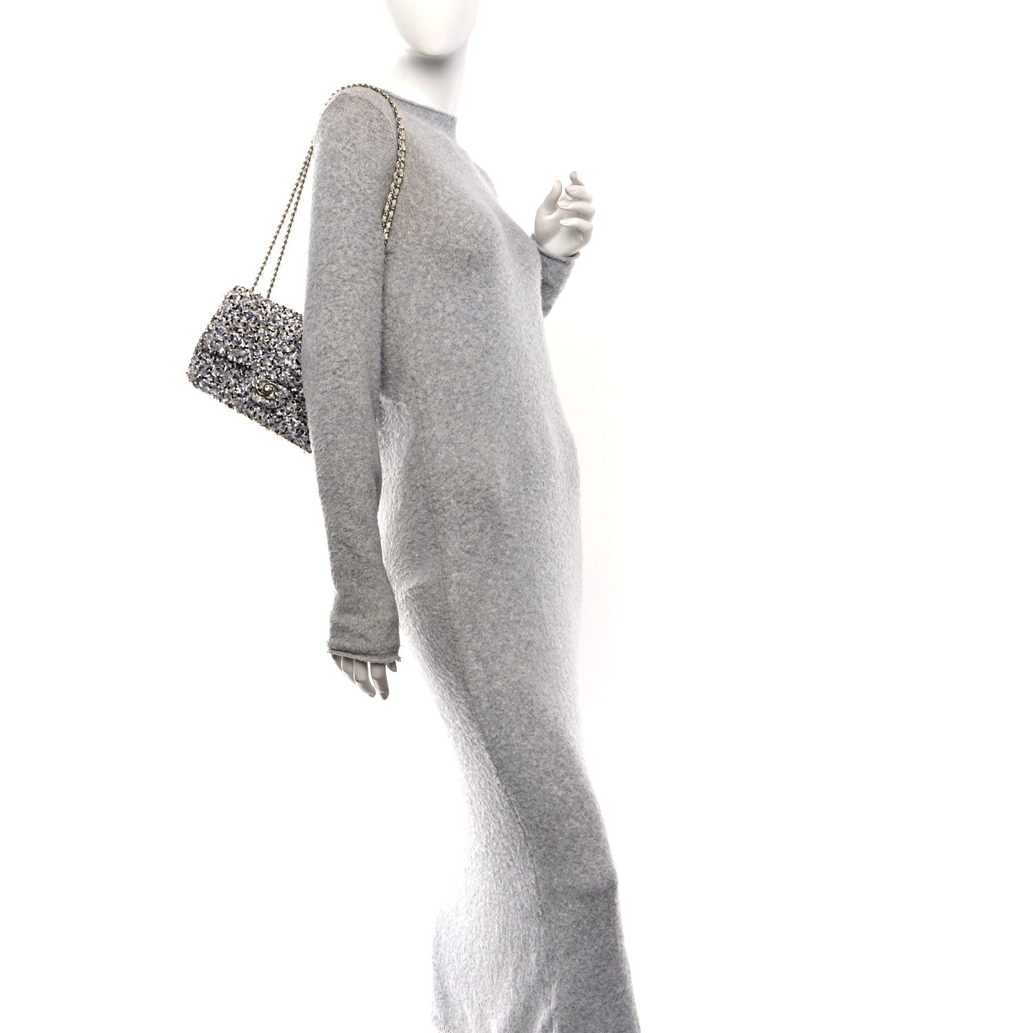 Chanel Sequin Mini Flap Gray Black White Pearly White 2 of 11
