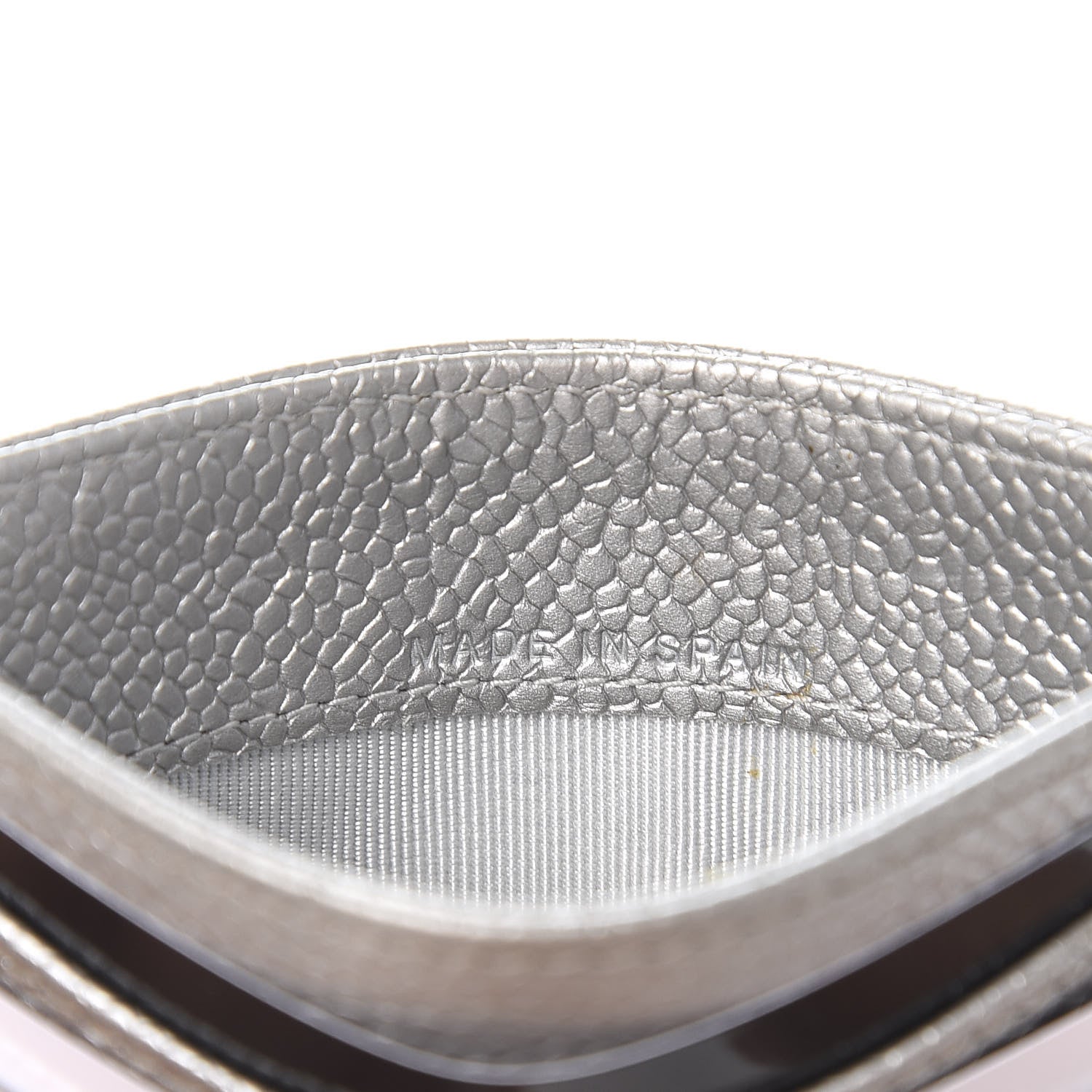 Chanel Metallic Caviar Quilted Card Holder Silver 7 of 10