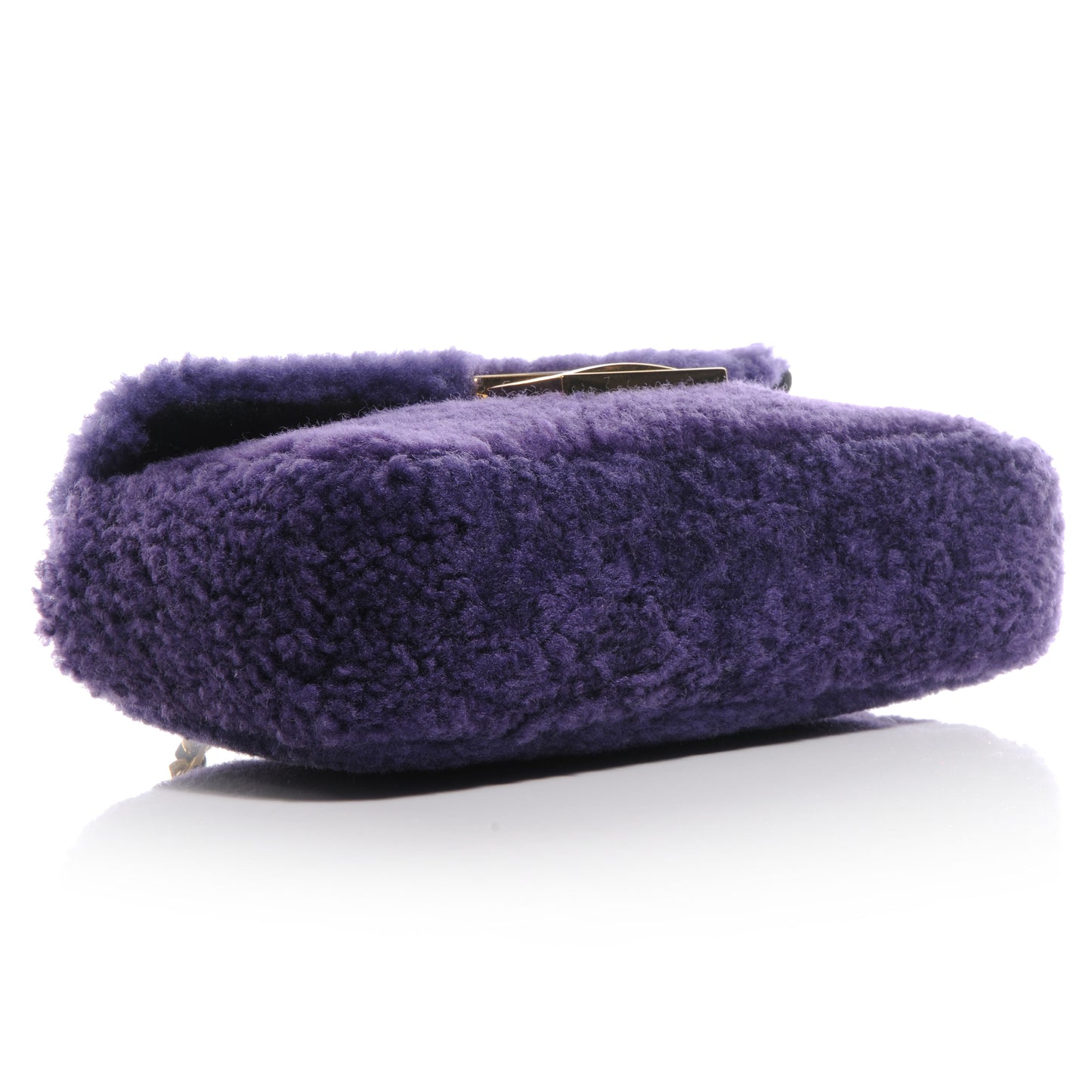 Shearling Nappa Mini Be Baguette Shoulder Bag Purple Black