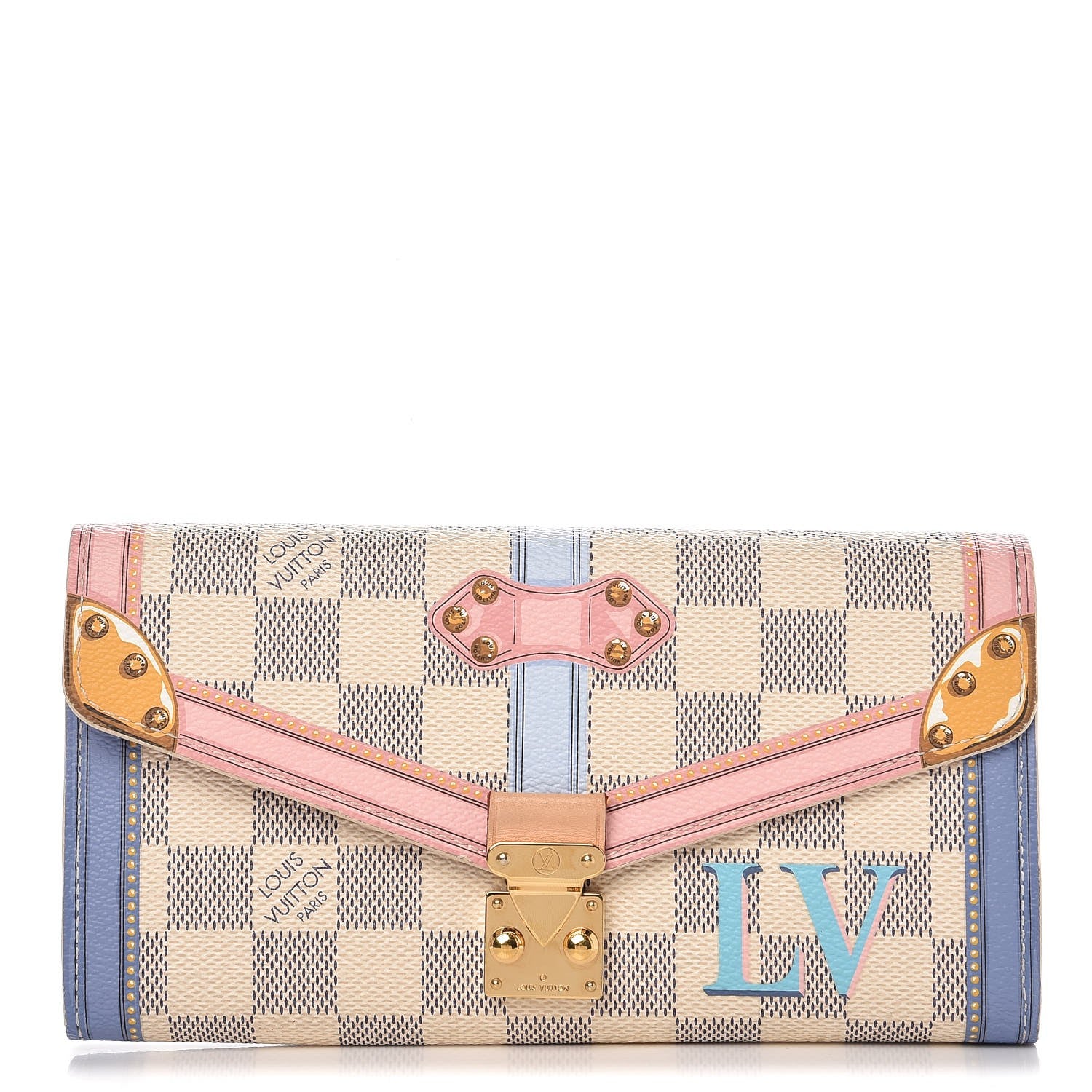 Louis Vuitton Damier Azur Summer Trunks Sarah Wallet NM 1 of 7
