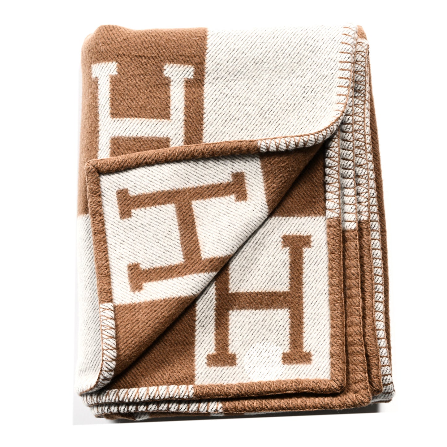 Wool Cashmere Avalon Blanket Ecru Camel