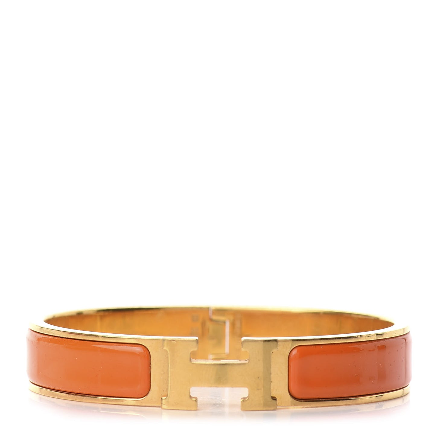 Enamel Narrow Clic Clac H Bracelet PM Orange