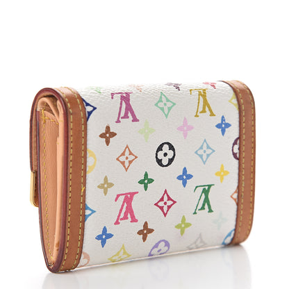 Louis Vuitton Monogram Multicolor Porte-Monnaie Plat Coin Purse White 2 of 6