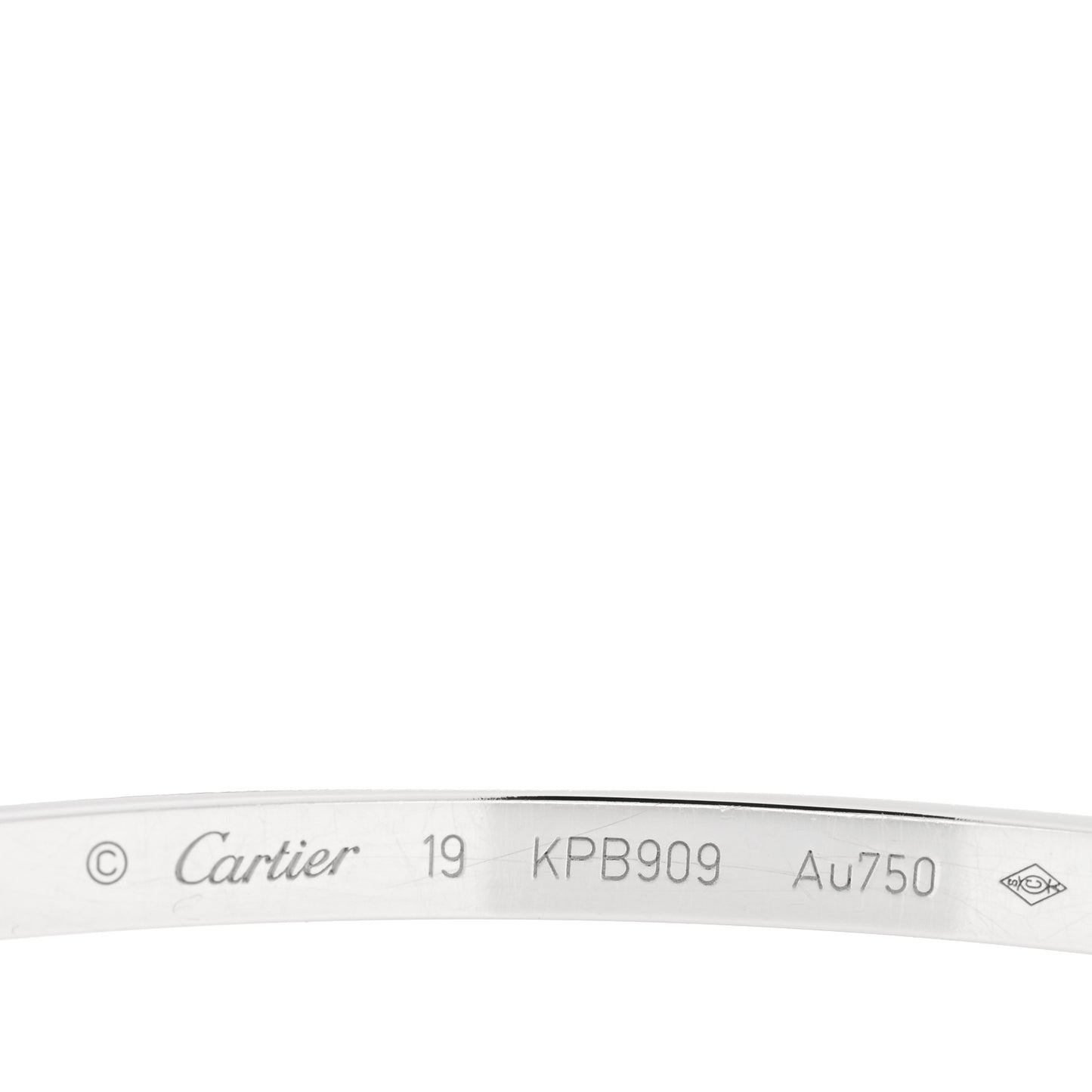 18K White Gold Diamond Small LOVE Paved Bracelet 19