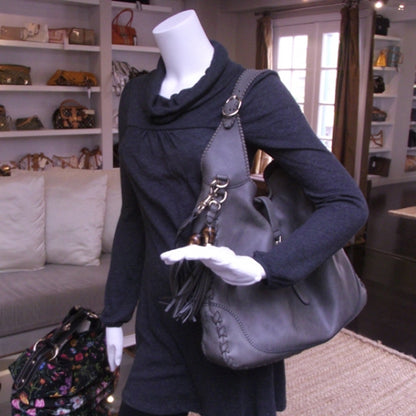 Gucci Leather New Jackie Hobo Gray 2 of 10