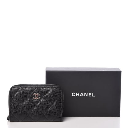 Chanel Caviar Quilted Zip Coin Purse Black 8 of 8