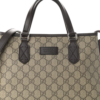 Gucci GG Supreme Monogram Small Zippered Tote Dark Brown 7 of 9