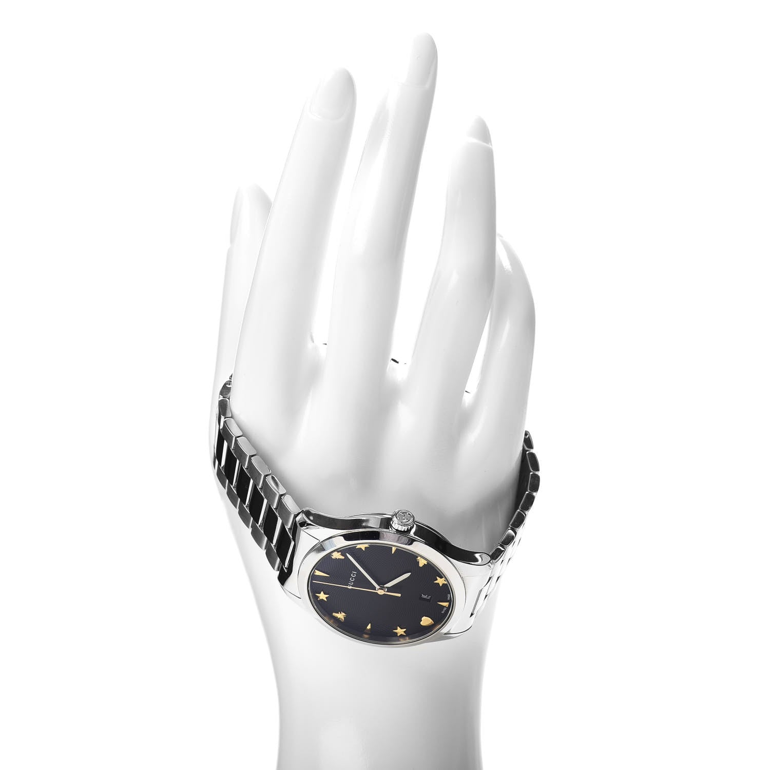 Gucci Stainless Steel 38mm G-Timeless Charm Quartz Watch Black 2 of 5