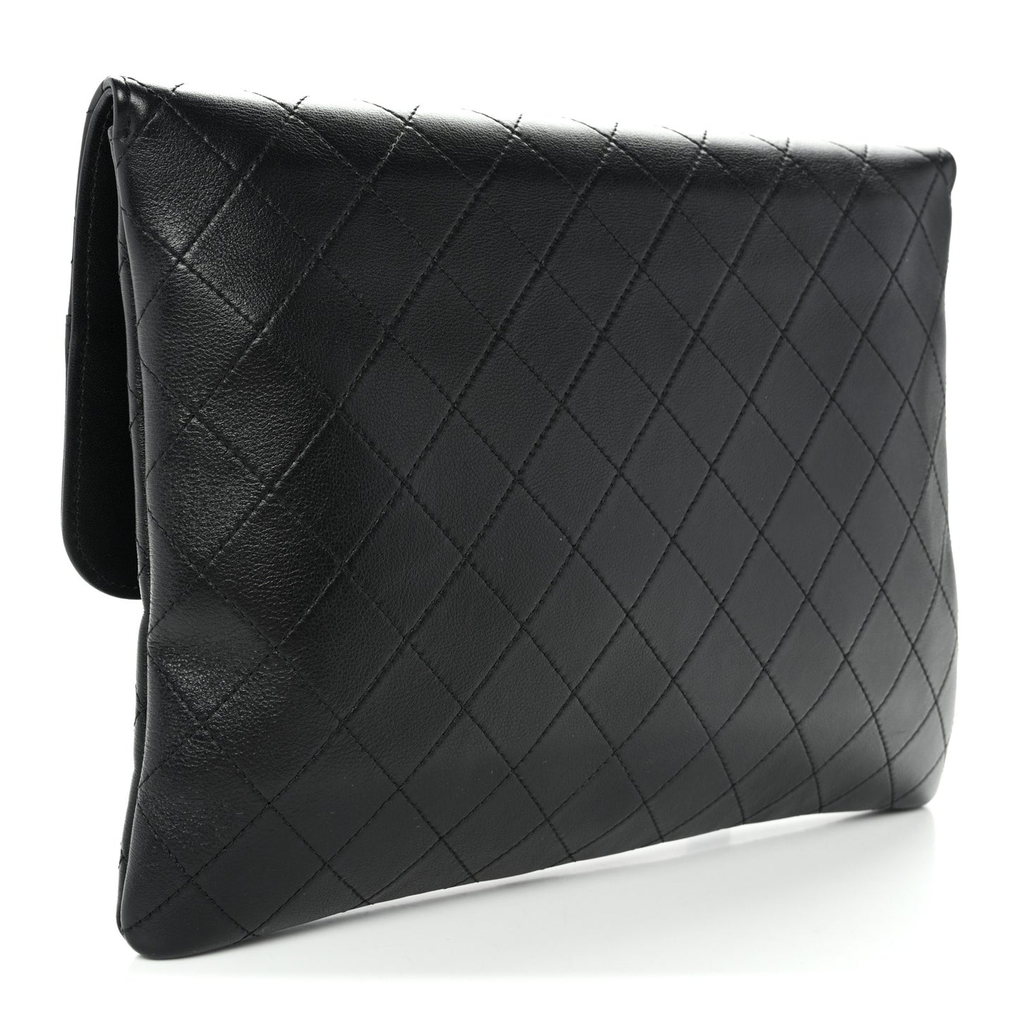 Lambskin Quilted Sleek And Chic Clutch Black Black