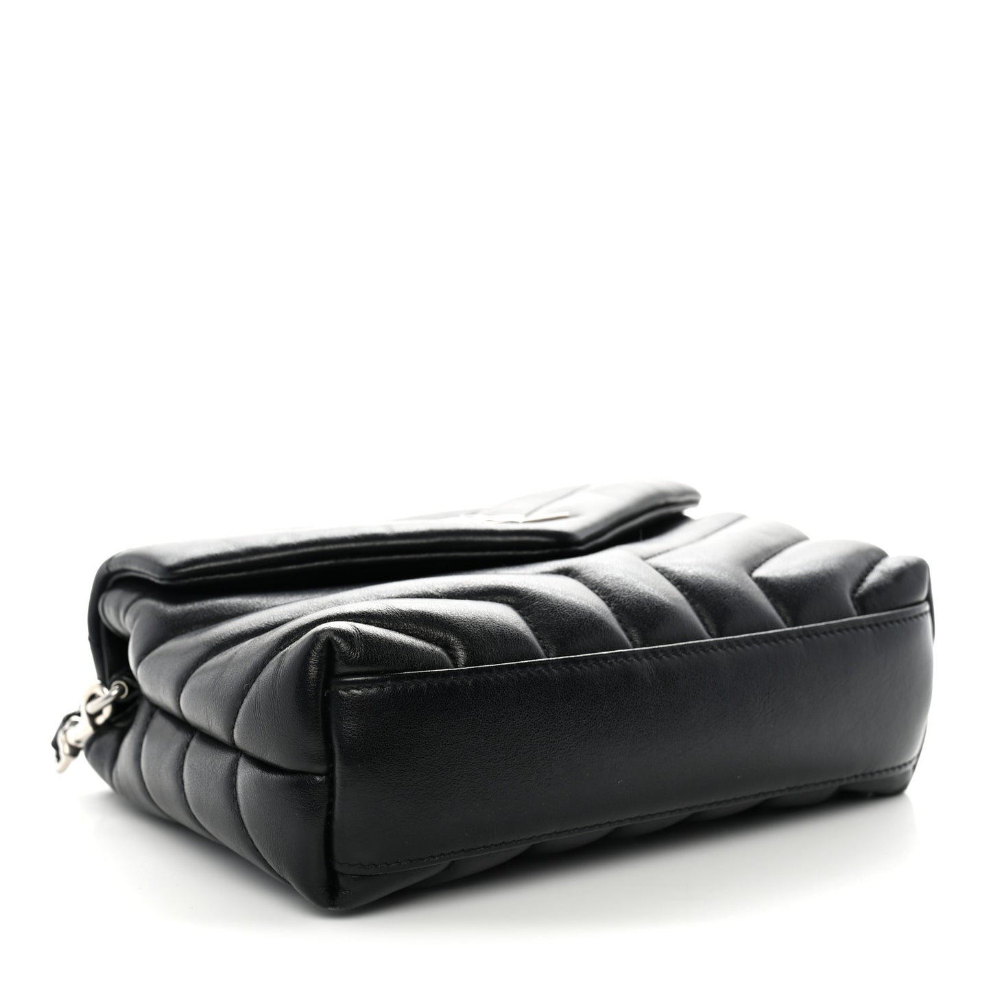 Calfskin Y Quilted Monogram Toy Loulou Crossbody Bag Black