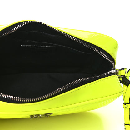 Saint Laurent Patent Calfskin Matelasse Monogram Lou Camera Bag Neon Yellow 5 of 10