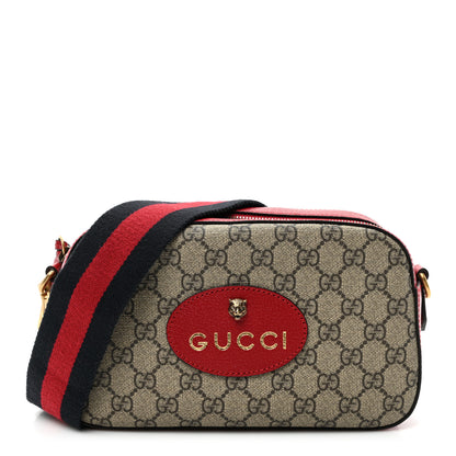 Gucci GG Supreme Monogram Web Neo Vintage Shoulder Bag Beige Red 1 of 8