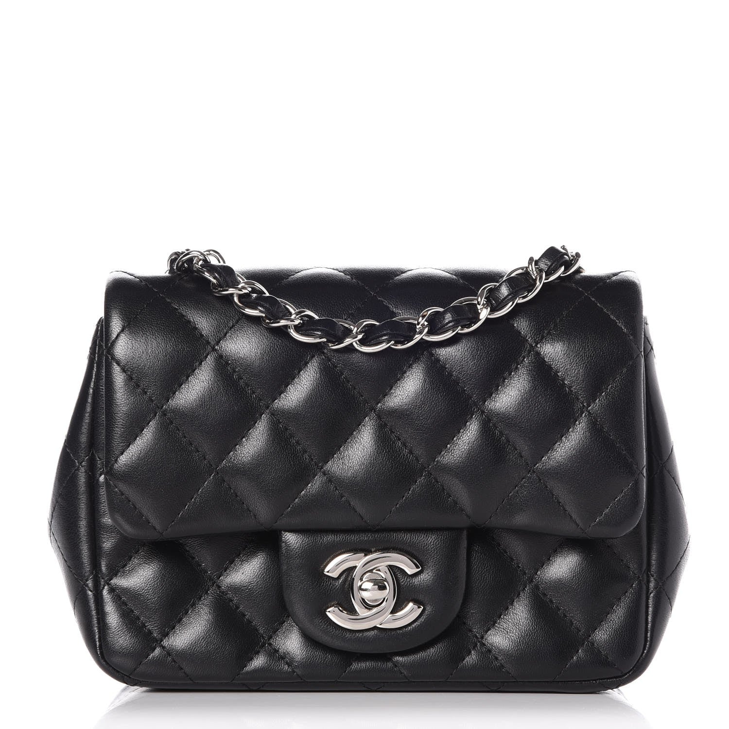 Chanel Lambskin Quilted Mini Square Flap Black 1 of 8