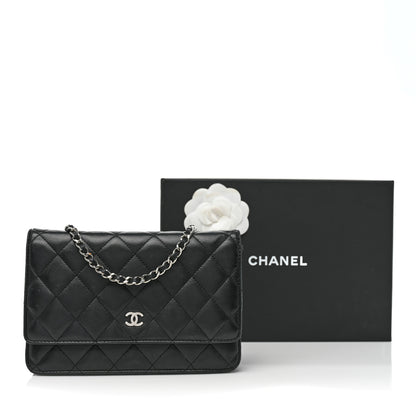 Chanel Lambskin Quilted Wallet On Chain WOC Black 10 of 10