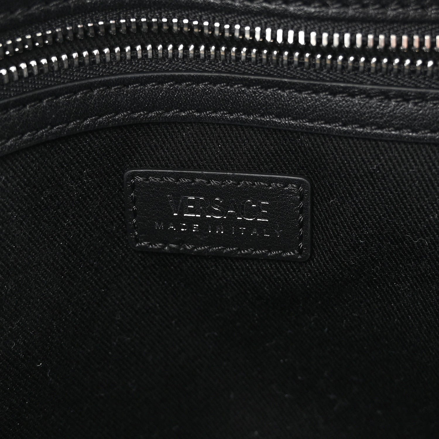 Versace Calfskin Medium Repeat Zip Hobo Black 6 of 9
