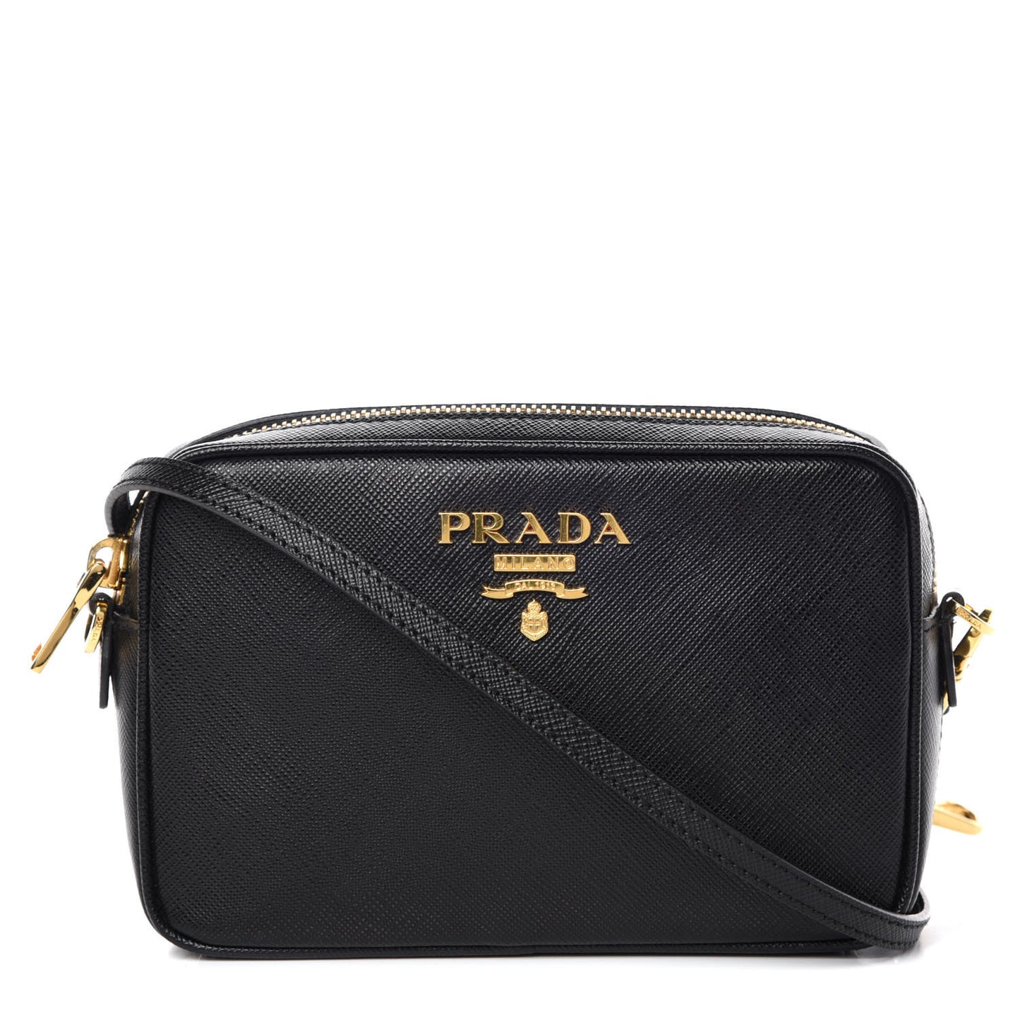 Saffiano Small Camera Crossbody Bag Black