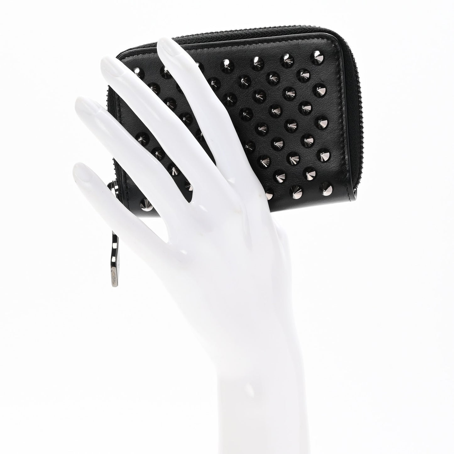 Calfskin Spiked Panettone Coin Purse Black