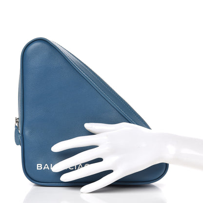 Balenciaga Calfskin M Triangle Pouch Bleu Persan 2 of 10