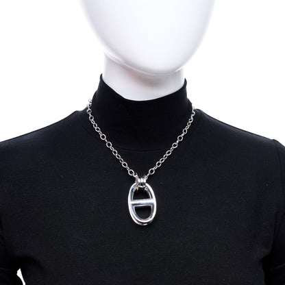 Hermes Sterling Silver TGM Reponse Pendant Necklace 2 of 7