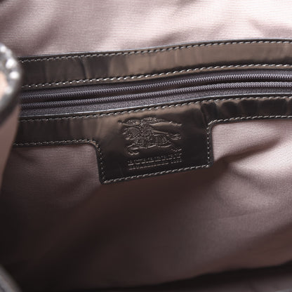 Burberry Metallic Calfskin Nova Check Tote Pewter 5 of 8
